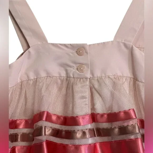 GAP BabyGAP Pink and Red Satin Layered Dress, SIZE 3T - Picture 3 of 9